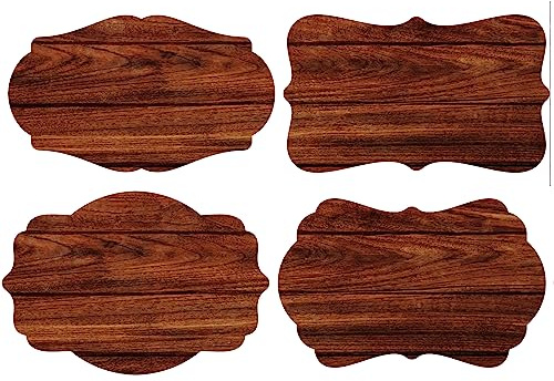 Affichesstore 30315 – 200 Aufkleber Vintage Holz – 50 Blatt mit je 4 Klebeetiketten L45 x 28 mm – beschreibbare Aufkleber