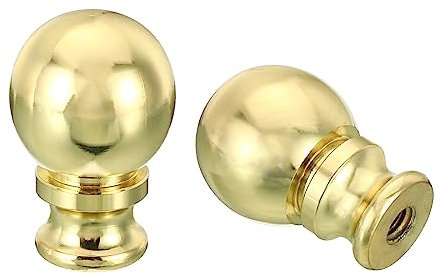 PATIKIL 2Stk 1.5 Hoch Aluminum Lampe Endstücke Kappe Knopf Lampe Schraube Halterung Gewindebohrung 1/4-28 für Tisch und Boden Lampenschirm Dekorationen Gold