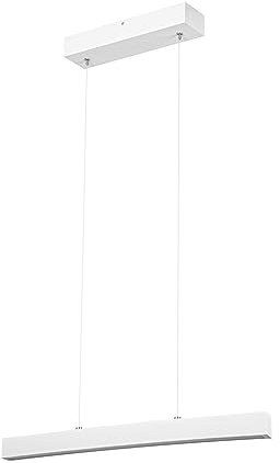alfalux Lampe LED Hängelampe aus Holz Wohnzimmer Esszimmerlampe Hängeleuchte Pendelleuchte Esstischlampe Küchenlampe Höhenverstellbar 60 cm Dimmbar DIMLED60KB-3K-WEIß