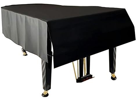 Leder Grand Piano Cover Grand Piano Schutzhülle Schwarz Klavier Dust Cover Grand Dickes Wildlederfutter -Klaviercover Großes Konzert Abdeckung Für Flügel Klavier(160cm/63in)