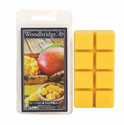 Woodbridge Duftwachs Set Mango Saffron (4X) | Frucht Duft | Bis zu 8h Duftdauer je Melt | Für Duftlampen & Wachswärmer | Hochwertiges Paraffinwachs | Raumduft für Zuhause & Büro