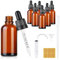 Furuising 6 Stück Pipettenflasche 30ml, Apothekerflasche mit Pipette, Wiederverwendbar Glas Tropfflasche Glasflaschen Braunglasflasche mit 3ml Bürette, Spritze für Ätherische Öl Aromatherapie