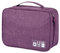 FAVORTALK Travel Pouch Electronics Organiser Storage Bags with Removable Bulkhead Extra Large 3-Layers Universal Tech Gadget Bag Fit for Charger Data Cable Headphone Mouse Hard Disk, Purple B21609