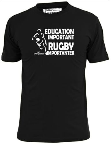 Mens Education Important Rugby Importanter Funny T Shirt Six Nations Rugger BlackLarge