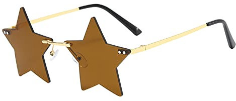 Flammen Sonnenbrillen Herz Rahmenlose Form Brillen Unisex Retro Herzförmige Mode Vintage Punk-Stil Sonnenbrille für Damen Herren, Herz Sonnenbrille Hippie Stil, Rave Brille (Z31, One Size)