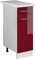 Vicco Unterschrank R-Line, Bordeaux Hochglanz/Weiß, 30 cm mit Schublade, mit Arbeitsplatte