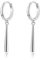 Reffeer Massive 925 Sterling Silber Bar Creolen Baumeln Ohrringe für Frauen Ohrringe Bar Baumeln Ohrringe Minimalistische Creolen Tropfen Ohrringe (A-Silber)