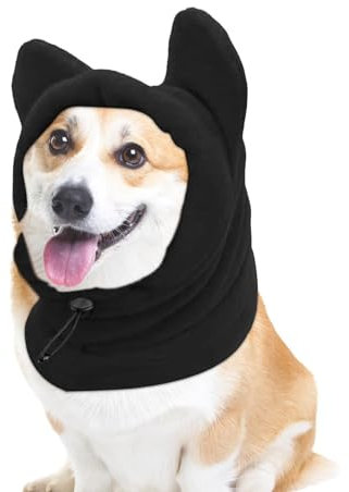 Sollee Cuffie antirumore per cani, cappello invernale per cani di piccola taglia,Accogliente cappello caldo per cani in pile polare | Sciarpa scaldacollo con cappuccio con orecchie lavabili, per