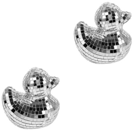 PRETYZOOM 2pcs Disco Duck Disco Ball Party Decor Disco Ball Decor Desktop Decor Ball Mini Disco Ball Ornaments Disco Ball Table Decor Duck Disco Ball Desktop Disco Ball Mirror Glass