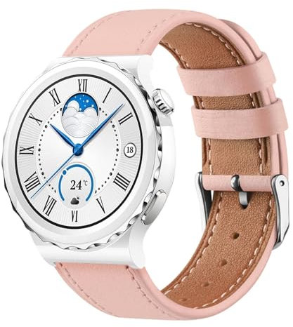 Weiches Leder Armband Kompatibel mit Huawei Watch GT 3 Pro 43mm/GT 3 42mm, mit Verstellbare Metallschnalle Lederarmband für Herren Damen Sport Ersatzarmband für Huawei Watch GT3 Pro 43mm/GT3 42mm (1)