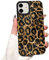 Reownest for iPhone 12 Case Cute Brown Leopard Pattern Leather Aesthetic Phone Case for Women Girls Soft Silicone Protective Case for iPhone 12 -Gold