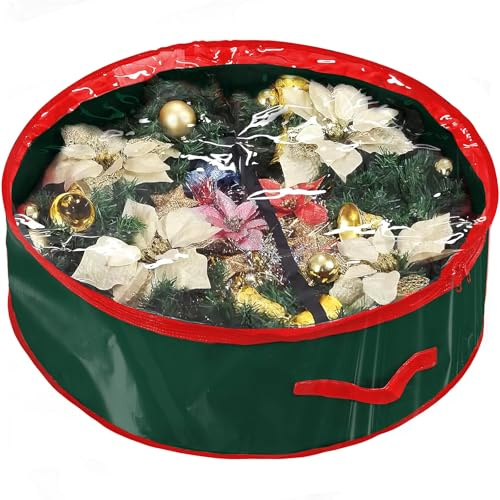 XIMEY Weihnachtskranz Aufbewahrung, groß Weihnachtskranz Aufbewahrungstasche, wasserdicht Weihnachtsstraußtasche, Girlanden Aufbewahrungstasche, Aufbewahrung Weihnachtskranz -30 Zoll