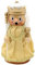 Dekohelden24 Holz Räuchermann, Räucherfigur, Rauchfigur, Räuchermännchen als Märchenfigur Königin mit Zepter und Kelch in Gold, L/B/H 8 x 8 x 13 cm.