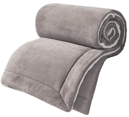 Gemütliche Decke, verdickte warme Decke, Doppeldecke, gemütliche Bettdecke, Verdickte Bettdecken für Camping, Stoff, Milchsamt, Version B, Lammfell, 200 x 230 cm