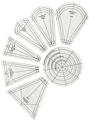 10 Stück normale Dresden-Tellerschablone, Patchwork-Schablonen, Quilt-Lineal, DIY-Werkzeug, Typ 1