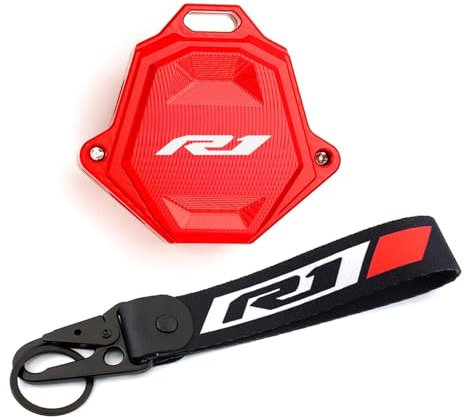SiMuRYP Schlüsselgehäuse aus Aluminiumlegierung Für YZF R3 YZFR6 YZFR1 YZFR3 YZFR6 YZF R1 R3 R6 Motorrad-Schlüsseletui Aus Aluminium, Schlüsselanhänger(R1 Red)