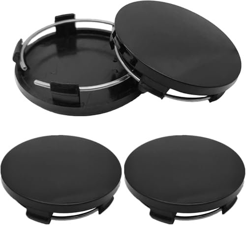 MLLAS 4 Stück Auto Radnabenkappen für Audi A1 A2 A3 A4 A5 A6 A6 e-tron A7 A8 Aicon,Universal Nabendeckel Staubdicht Wasserdicht Radnabenabdeckung Zubehör,Black-60mm