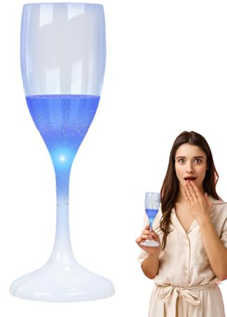 Yabauuop Light Up Champagne Glasses- Led Cups 120ml Colored Champagne Cup Unique Drinking Glasses Cups Champagne Flutes Light Up Champagne Flutes for Wedding Christmas