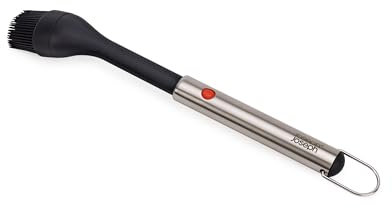Joseph Joseph GrillOut Brosse à Badigeonner BBQ en Silicone avec Tête Rétractable, Poils Résistants à Haute Température, Poignée en Acier Inoxydable