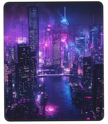 lohfxrgyjk Cyberpunk City Gaming Desk Pad City Mouse Pad Cyberpunk City Desk Mat Office Home Decor per donne ragazze 20 x 24 cm