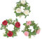 Veemoon 3er Set Eukalyptus Kerzenringe Mit Rosen – Dekorativer Blumenkranz Für Hochzeiten Und Festliche Anlässe - Ideal Für Stumpen- Und Stabkerzen Romantische Tischdeko Im