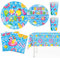 MORAINJAY Ensemble de Vaisselle Fête Piscine 51 Pièces, Assiettes, Tasses, Serviettes, De Fête Été Piscine Décoration de Table Anniversaire
