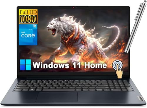 Lenovo IdeaPad - Laptop aziendale con licenza ufficio a vita, touchscreen FHD da 15,6, Intel 10-Core i5-1235U, 24 GB di RAM, SSD da 1 TB, Windows 11 Pro, tastiera numerica, Wi-Fi 6, con penna stilo