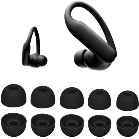 Adhiper Replacement Ear Tips for Beats Powerbeats Pro 2 Earbuds - Black | 5 Pairs, Soft Silicone Replacement Tips for Powerbeats Pro 2, Fit Pro, Solo Buds, Studio Buds, Fit in Case, Secure Fit