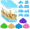 Magic Space Farbiger Sandspielset – 2,5 kg in 5 Farben mit 8 Burgformen, nicht klebender, formbarer Kunstsand, sensorisches Sandkastenspielzeug für Kinder ab 3 Jahren, leicht zu formen