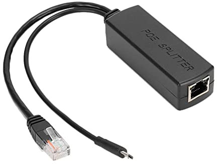 Adaptateur Splitter PoE 48V à 5V Power Over Ethernet Connecteur USB Haute efficacité 12W Micro USB Sortie avec surtension Compatible avec l'interrupteur 802.3af pour Les tablettes