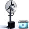 LXHGVKHJ Industrial Misting Pedestal Fan, 30 Inch Outdoor Oscillating Cooling Fan with 11 Gal Water Tank, Commercial Standing Mister Air Cooler for Shop Garage Gazebo(29 inches)