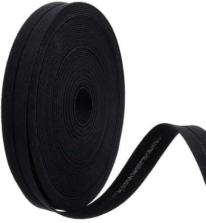 Nogeqi 1/2 Inch Black Bias Tape for Sewing,10 Yards Black Double Fold Bias Tape,Binding Tapes Hemming Tapes for DIY Garment Sewing, Seaming, Piping, Quilting