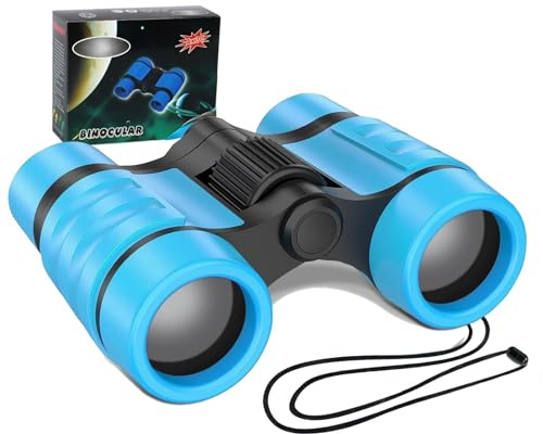 Fernglas Kinder, Binoculars for Kids, Fernglas für Kinder ab 3-12 Jahre Jungen Mädchen, Outdoor-Spielzeug für Sport und Spielen im Freien(Blau)