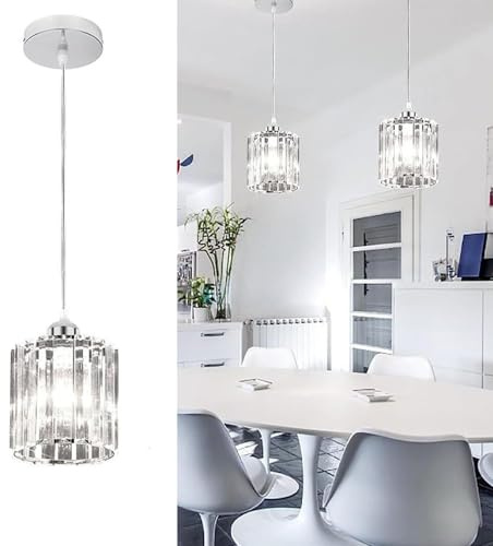 Hängelampe Mit Batterie, Batteriebetriebene Pendelleuchte Mit Fernbedienung, Wiederaufladbare Lichtquelle Keine Hardwiring Installation,Hängeleuchte Ohne Stromanschluss 9 Farben Dimmbar(Chrome)