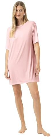 Mey Damen Schlafshirt Rundhalsausschnitt Serie Pure Chic | Fließendes langes Shirt, Satin-Details, Luxuriöser Glanz, Natürliches Tragegefühl, Gr. XS-XXL