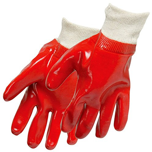 Silverline 447137 Rote PVC-Schutzhandschuhe Größe: L