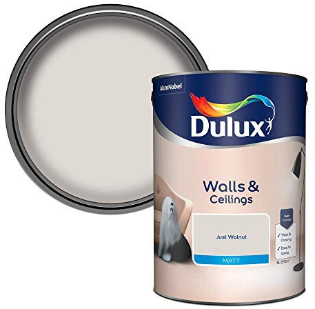 Dulux Walls & Ceilings Matt Emulsion Paint - Just Walnut - 5L