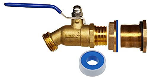 RAINPAL RBS022LF Rain Barrel DIY Spigot (Brass Ball Valve and Bulkhead Fitting, Lead Free Compliant)
