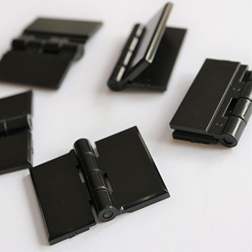 5 x Charnière, 32mm x 38mm, piano NOIR continue en plastique acrylique, Charnières