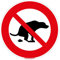 Signalétique.biz France - Panneau - Déjections Canines Interdites - Plastique rigide PVC 1,5 mm - Diamètre 250 mm - Protection Anti-UV - Aluminium avec face en acier galvanisé