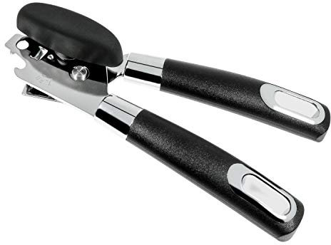Can Opener, 3-in-1 Manual Stainless Steel Cordless Tin Openers with Lids Off Jar Opener Bottle Cap Openers in One, Heavy Duty Blades with Anti-Slip Handle