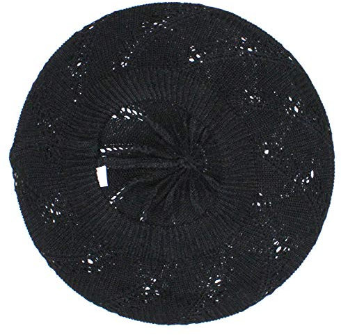 Ted & Jack - Leichte Strickmütze, Schwarze Baskenmütze, Einheitsgröße
