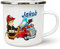 Werbetreff Gera Emaille-Tasse mit Name & Motiv Feuerwehr - Bedruckt & Personalisiert - Geschenk-Idee für Jungs - Vintage-Look - Retro-Optik