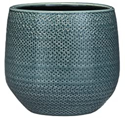 Mica decorations Gabriel Blumentopf - H19 x Ø21 cm - Blau