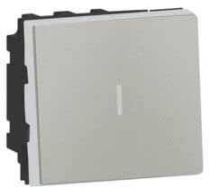 Permutateur 10AX 250V~ Easy-Led Mosaic - 2 modules - Alu - 079221L - Legrand