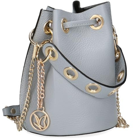 CAPRICE Damen Beuteltasche aus Leder Mittelgroß, Blau (Lt.Blue Nappa), 1