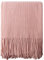 NTBAY Acrylic Knitted Throw Blanket, Lightweight and Soft Cozy Decorative Woven Blanket with 18 cm Tassels for Travel, Couch, Bed, Sofa, 130x170 cm, Pink Striped