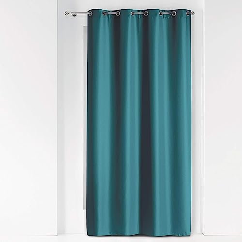 Douceur d'Intérieur, Ösenvorhang, 140 x 260 cm, Petrol, Polyester, Petrole