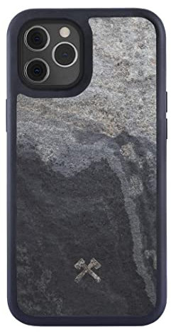 Woodcessories - Bumper Case kompatibel mit iPhone 12 Hülle Grau Stein, iPhone 12 Pro Hülle Grau Camo