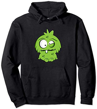 Süßes grünes verwirrtes Monster Pullover Hoodie
